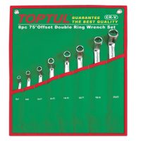 TOPTUL 8 Piece 75 Degree Offset Double Ring Wrench Set