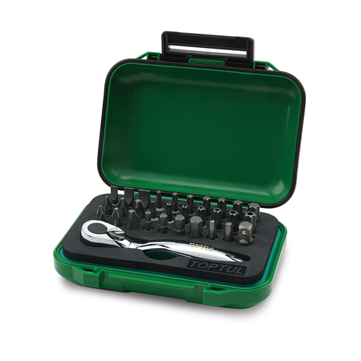 28143.jpg TOPTUL 31 Piece 1/4($) Dr. Hex Mini Ratchet Bit Set