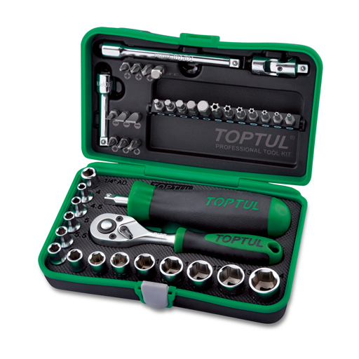 28146.jpg TOPTUL 41 Piece 1/4($) Dr. Mini Ratchet Bit Set