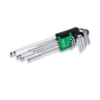 TOPTUL 9 Piece Imperial Ball End Long Hex Key Set