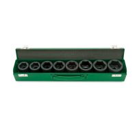 TOPTUL 8 Piece 3/4($) Dr. 6PT Flank Impact Socket Set