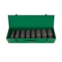 TOPTUL 8 Piece 1($) Dr. 6PT Deep Flank Impact Socket Set