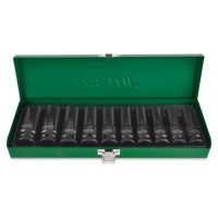 TOPTUL 10 Piece 1/2($) Dr. 6PT Deep Impact Socket Set