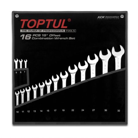 TOPTUL 16 Piece Long Combination Wrench Set